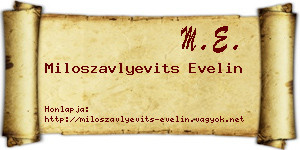 Miloszavlyevits Evelin névjegykártya