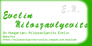 evelin miloszavlyevits business card